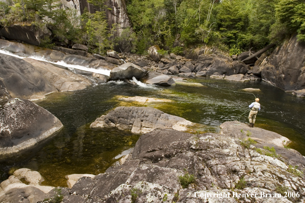 Flyfisherman in Chile.